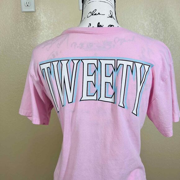 Looney Tunes pink tweety short sleeve tee size S love tribe baddie academia - Picture 10 of 10